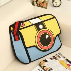 2D Cartoon Camera Bag -Clothing Discount Store 2d cartoon camera bag 2d 2d bag cartoon cartoon purse purse kawaii babe 581
