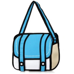 2D Cartoon Messenger Bag -Clothing Discount Store 2d cartoon messenger bag blue 2 dimensional 2d 2d bag purse 3d purse kawaii babe 184