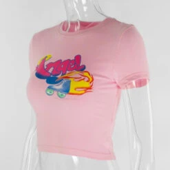 90s Angel Crop Top -Clothing Discount Store 90s angel crop top 3 4 length 3 4th 80s belly shirt shirts shirt kawaii babe 455