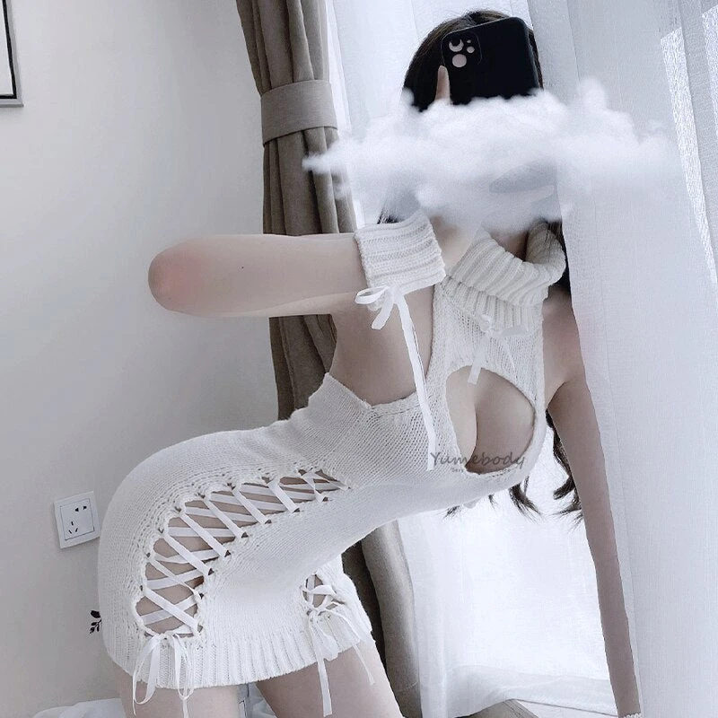 Lace Up Knit Sweater Dress 20 Lace Up Knit Sweater Dress - Image 18