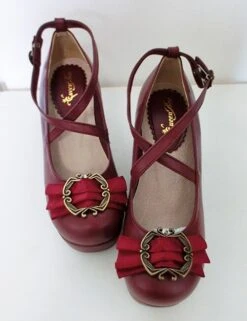 Traditional Bow Embellished Heels -Clothing Discount Store H778efb1d89984a09a0fd7de0d4429d47n