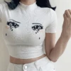 Knit Sad Eyes Crop Top -Clothing Discount Store H8e7e6bb28ded445abd11f8bc5f912948Q