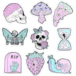 Pastel Goth Creepy Cute Enamel Pin Set -Clothing Discount Store S03d9b84a27e84460961bb1d3fea1c522v