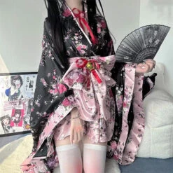 Traditional Japanese Pink & Black Kimono Dress 31 Traditional Japanese Pink & Black Kimono Dress -Clothing Discount Store S0889e0d32f46415f99fd9db5fb54b87fY3