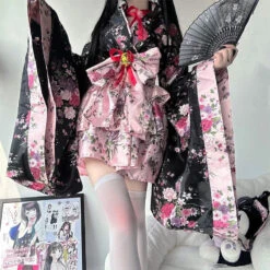 Traditional Japanese Pink & Black Kimono Dress 23 Traditional Japanese Pink & Black Kimono Dress -Clothing Discount Store S32f481af593e4e6799f6e105e81b1b375