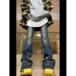 Distressed Y2K Grunge Flare Jeans -Clothing Discount Store S3bfa57f7c4984fdf9425c36aaef82e6bT