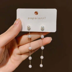 Pearls & Ribbons Earrings -Clothing Discount Store S77d9439eb680449aa03fce664aab9152W