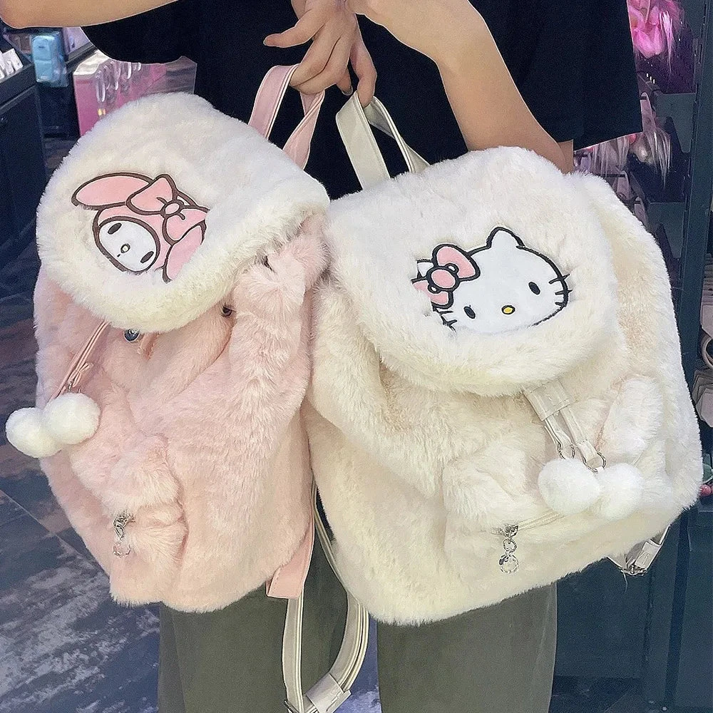 Fuzzy Kawaii Pompom Backpacks 3 Fuzzy Kawaii Pompom Backpacks
