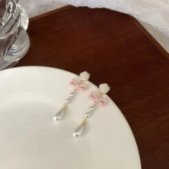 Pearls & Ribbons Earrings -Clothing Discount Store Scfc8ded2710c46efbe95a05b1921b5627