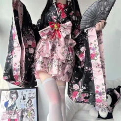 Traditional Japanese Pink & Black Kimono Dress 30 Traditional Japanese Pink & Black Kimono Dress -Clothing Discount Store Sd9384622bad74352a85799539faad001G