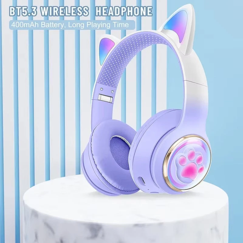 Paw Print Cat Ear Gaming Headphones 16 Paw Print Cat Ear Gaming Headphones - Image 14