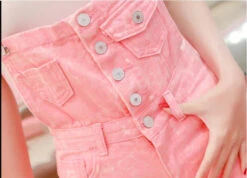 Acid Wash Denim Overalls -Clothing Discount Store acid wash denim overalls acid wash buckled buckles buttons coveralls shirt kawaii babe 553