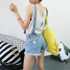 Acid Wash Denim Overalls -Clothing Discount Store acid wash denim overalls acid wash buckled buckles buttons coveralls shirt kawaii babe 894