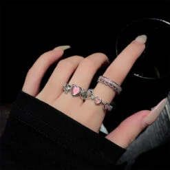 Adjustable Princess Heart Rings -Clothing Discount Store adjustable princess heart rings silver gem stones 683