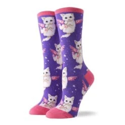 Angelic Kitten Socks -Clothing Discount Store angelic kitten socks flying cat purple sockies stockings ddlg playground 994