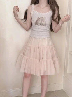 Angelic Kitten Tank -Clothing Discount Store angelic kitten tank cats kittens shirts tank tank tops top kawaii babe 499