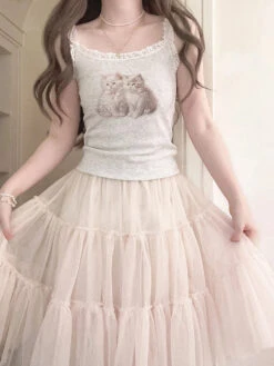 Angelic Kitten Tank -Clothing Discount Store angelic kitten tank cats kittens shirts tank tank tops top kawaii babe 522