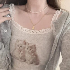 Angelic Kitten Tank -Clothing Discount Store angelic kitten tank cats kittens shirts tank tank tops top kawaii babe 533