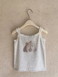 Angelic Kitten Tank -Clothing Discount Store angelic kitten tank gray s cats kittens shirts tank tank tops top kawaii babe 556