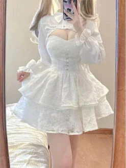 Angelic Lace Princess Dress -Clothing Discount Store angelic lace princess cinched waist corset dress 576