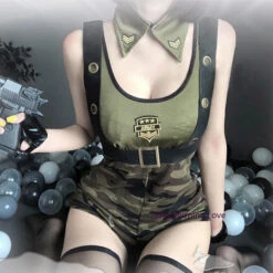 Army Babe Onesie & Lingerie Set -Clothing Discount Store army babe onesie lingerie set army army nurse cosplay cosplayer cosplaying lingerie kawaii 111