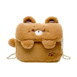 Baby Bear Fur Handbag -Clothing Discount Store baby bear fur handbag brown fuzzy bag handbags kawaii babe 377