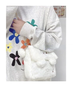 Baby Bear Fur Handbag -Clothing Discount Store baby bear fur handbag fuzzy bag handbags kawaii babe 379