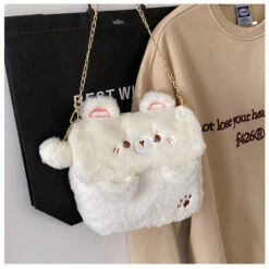 Baby Bear Fur Handbag -Clothing Discount Store baby bear fur handbag fuzzy bag handbags kawaii babe 525