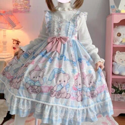 Little Baby Bear Dress -Clothing Discount Store baby bear lolita dress blue dresses jsk jsks ddlg playground 575