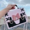 Baby Bear Pastel Goth Handbag 2 Baby Bear Pastel Goth Handbag -Clothing Discount Store baby bear lolita handbag purple black bags box bag purse fairy kei handbags storage ddlg playground 250