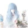 Baby Blue Wavy Wig -Clothing Discount Store baby blue wavy wig bangs blue wig wigs cosplay wigs wig kawaii babe 206