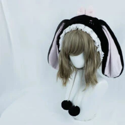 Baby Bun Bonnet -Clothing Discount Store baby bun lolita bonnet black bunny ear ears girls hat kawaii babe 627