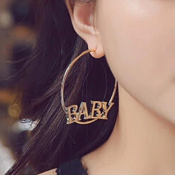 Baby Hoop Earrings -Clothing Discount Store baby hoop earrings baby girl ear rings gold jewelry jewellery jewellry earrings kawaii babe 677