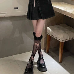 Babydoll Bow Lace Socks 9 Babydoll Bow Lace Socks -Clothing Discount Store babydoll bow lace socks bow lace socks fishnets kawaii lolita 759