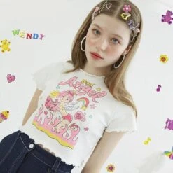 Bad Angel Tee -Clothing Discount Store bad angel tee angels crop tops cropped shirt ddlg playground 102