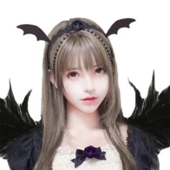 Bat Wing Headband & Clips -Clothing Discount Store bat wing headband clips angel wings angels card captor hair accessory ddlg playground 304