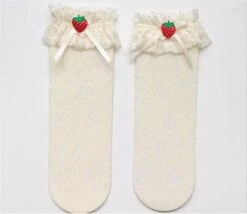 Berry Babydoll Stockings -Clothing Discount Store berry babydoll stockings cream cute socks egl knee high highs ddlg playground 488