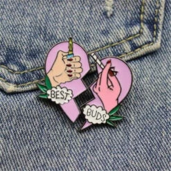 Best Buds Enamel Pin -Clothing Discount Store best buds enamel pin 420 accessories friends besties kawaii babe 135