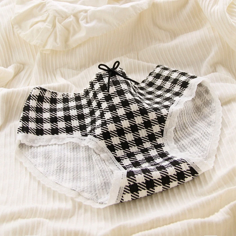 Black Cotton Plaid Undies 4 Black Cotton Plaid Undies - Image 2