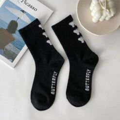 Black & White Butterfly Socks -Clothing Discount Store black white butterfly socks white butterfly socks black butterfly 178