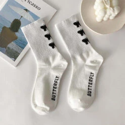 Black & White Butterfly Socks -Clothing Discount Store black white butterfly socks white butterfly socks black butterfly 878