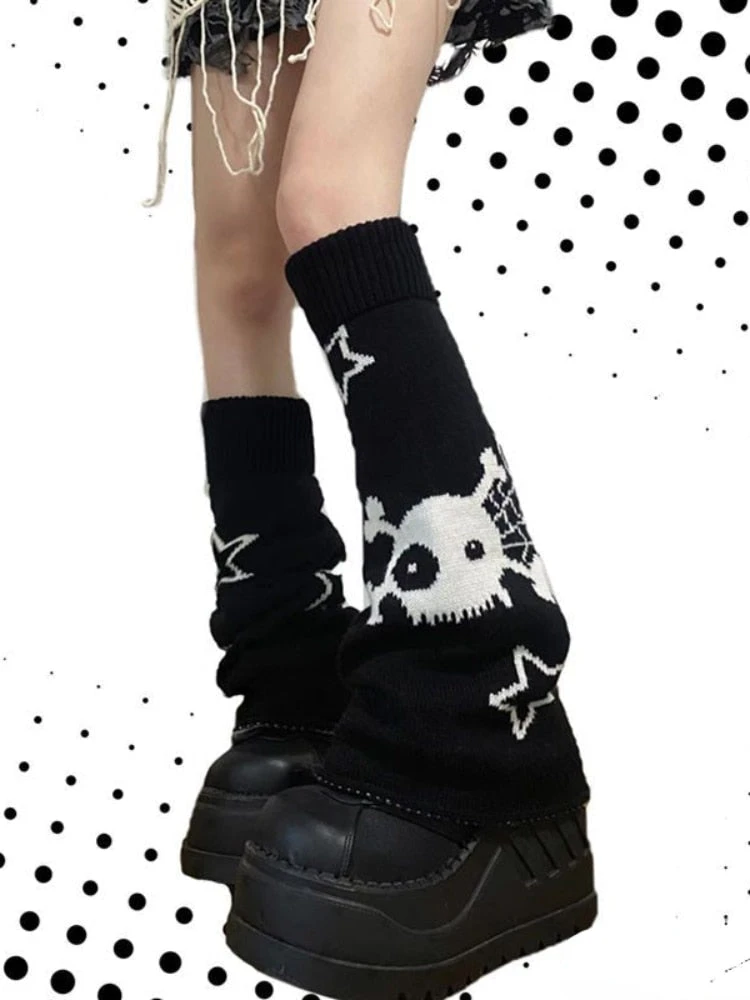 Skull & Star Goth Leg Warmers 4 Skull & Star Goth Leg Warmers - Image 2