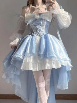 Blue Fairy Princess Dress -Clothing Discount Store blue fairy princess dress dresses corset dress elegant fairycore 817