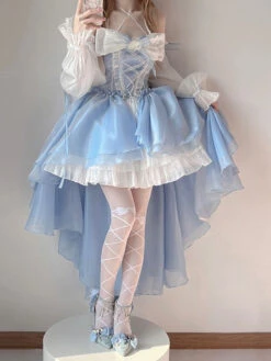 Blue Fairy Princess Dress -Clothing Discount Store blue fairy princess dress dresses corset dress elegant fairycore 860
