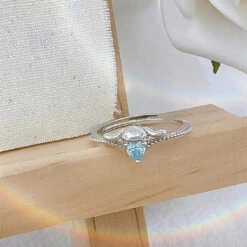 Blue Jewel Puppy Dog Adjustable Ring -Clothing Discount Store blue jewel cinna adjustable ring rings adjustable ring cinnamoroll 152