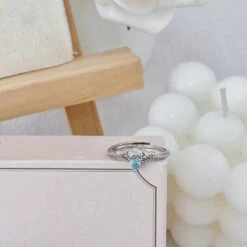 Blue Jewel Puppy Dog Adjustable Ring -Clothing Discount Store blue jewel cinna adjustable ring rings adjustable ring cinnamoroll 656