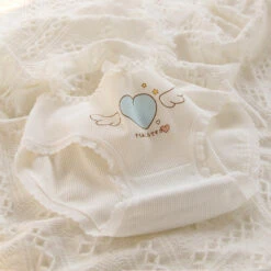 Blue Lace Cotton Sweetheart Undies -Clothing Discount Store blue lace cotton sweetheart undies womens underpants blue lace 129