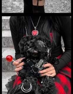 Chained Bear Messenger Bag -Clothing Discount Store bondage bear messenger bag bags creepy gothic lolita ddlg playground 998