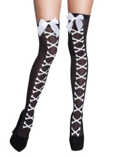 Bone Corset Stockings 19 Bone Corset Stockings -Clothing Discount Store bone corset stockings white black goth bones bows cross goth socks kawaii babe 988