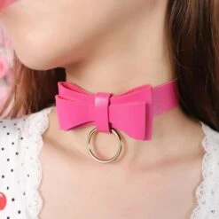 Bow Leash & Collar Set -Clothing Discount Store bow leash collar set bows collared collars choker ddlg playground 472